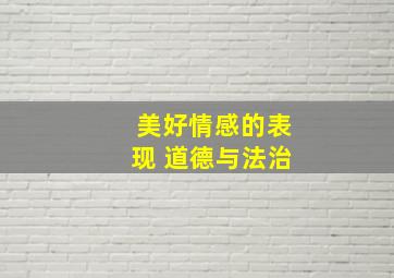 美好情感的表现 道德与法治